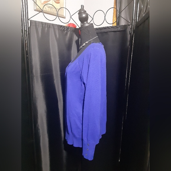 Lane Bryant Royal Blue Button-Down Cardigan Sweater Button Up Size 14/16 Casual - Picture 4 of 8